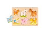 Goki 57428 Sfondo Puzzle Madre E Figlio Ii 30 X 21 X 2,4 Cm, Legno, 6 Pezzi, Multicolore