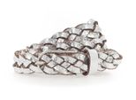 Vanzetti Pelle Cintura Braided Women's Belt W110 Silver Metallic Argentato