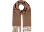 Fraas Sciarpa Wool Scarf With Fringes Camel Marrone