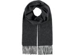 Fraas Sciarpa Wool Scarf With Fringes Charcoal Grigio
