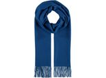 Fraas Sciarpa Wool Scarf With Fringes Royal Blue