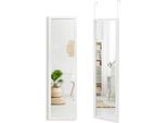 Costway 33X119Cm Specchio A Figura Intera Con Ganci Per Appendere Specchio Da Parete Specchio Da Porta Specchio Da Appendere Per Camera Da Letto Soggiorno (Bianco)