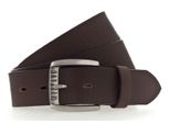Mustang Pelle Cintura Leather Belt W90 Dark Brown Marrone Scuro