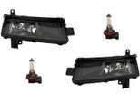 Johns, Set Di Fendinebbia Destro E Sinistro Adatto Per Vw Touran Nero + Lampadine.