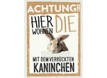 Vianmo Insegna In Legno 40X30 Cm Tiere Achtung Hier Kaninchen
