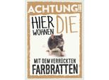 Vianmo Insegna In Legno 40X30 Cm Tiere Achtung Hier Farbratten