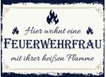 Vianmo Insegna In Legno 30X40 Cm Hier Wohnt Eine Feuerwehrfrau