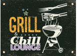 Vianmo Insegna In Legno 30X40 Cm Grill & Chill Lounge Grau Rosa