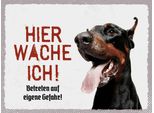 Vianmo Insegna In Legno 30X40 Cm Doberman Hier Wache Eigene Gefahr