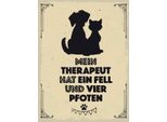 Vianmo Insegna In Legno 40X30 Cm Tiere Mein Therapeut Hat 4 Pfoten