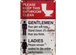 Vianmo Insegna Di Latta 18X12 Cm Gentlemen Ladies Wc Toilette