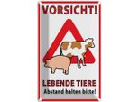Vianmo Insegna Di Latta 30X20 Cm Vorsicht Lebende Tiere Abstand