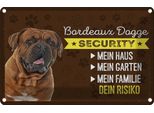 Vianmo Insegna Di Latta 20X30 Cm Bordeaux Dogge Security Dein Risiko