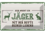 Vianmo Insegna Di Latta 12X18 Cm Hier Wohnt Ein JäGer Mit Der Beute