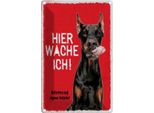 Vianmo Insegna Di Latta 18X12 Cm Dobermann Hier Wache Eigene Gefahr