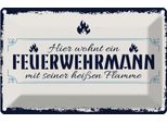 Vianmo Insegna Di Latta 20X30 Cm Hier Wohnt Ein Feuerwehrmann