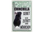 Vianmo Insegna Di Latta 18X12 Cm Tiere Achtung Chinchilla Gebiet