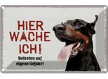 Vianmo Insegna Di Latta 20X30 Cm Doberman Hier Wache Eigene Gefahr