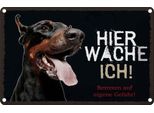 Vianmo Insegna Di Latta 12X18 Cm Dobermann Hier Wache Eigene Gefahr