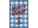 Vianmo Insegna In Legno 18X12 Cm Mom´S Diner Open 24 Hours Herz
