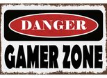 Vianmo Insegna In Legno 12X18 Cm Danger Gamer Zone