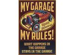 Vianmo Insegna In Legno 18X12 Cm My Garage Open 24 Hrs My Rules