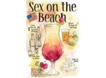 Vianmo Insegna In Legno 18X12 Cm Sex On The Beach Licor Vodka