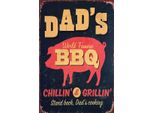Vianmo Insegna In Legno 18X12 Cm Dad´S World Famous Bbq Grillin