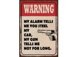 Vianmo Insegna In Legno 18X12 Cm Warning My Alarm Tells My Car