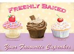 Vianmo Insegna In Legno 12X18 Cm Baked Your Favourite Cupcakes