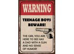Vianmo Insegna In Legno 18X12 Cm Warning Teenage Boys