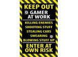 Vianmo Insegna In Legno 18X12 Cm Keep Out Gamer At Work Own Risk