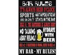 Vianmo Insegna In Legno 18X12 Cm Bar Rules Bier My Bar My Rules