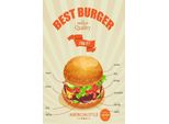 Vianmo Insegna In Legno 18X12 Cm Best Burger American Style