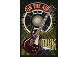 Vianmo Insegna In Legno 18X12 Cm Music City On The Air Gitarre