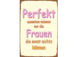 Vianmo Insegna In Legno 18X12 Cm Perfekt Aussehen Nur Frauen Die