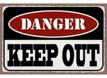 Vianmo Insegna In Legno 12X18 Cm Danger Keep Out Kein Zutritt