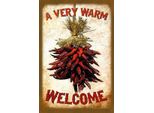 Vianmo Insegna In Legno 18X12 Cm A Very Warm Welcome Chili