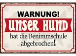 Vianmo Insegna In Legno 12X18 Cm Blechschild Warnung Unser Hund Hat Benimmschule
