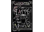 Vianmo Insegna In Legno 18X12 Cm Laughter And Latte Are The Best