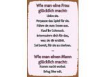 Vianmo Insegna In Legno 18X12 Cm Wie Man Frau GlüCklich Macht