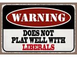 Vianmo Insegna In Legno 12X18 Cm Warning Does Not Play With Liberals