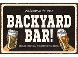 Vianmo Insegna In Legno 12X18 Cm Welcome To Our Backyard Bar Alkohol