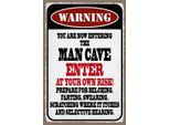Vianmo Insegna In Legno 18X12 Cm Warning Man Cave Enter At Your Risk