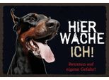 Vianmo Insegna In Legno 12X18 Cm Dobermann Hier Wache Eigene Gefahr