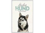 Vianmo Insegna In Legno 18X12 Cm Tiere Seelen Hund Mein Husky