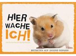 Vianmo Insegna In Legno 12X18 Cm Hamster Hier Wache Ich Eigene Gefahr