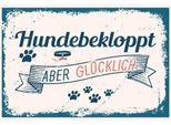 Vianmo Insegna In Legno 12X18 Cm Hundebekloppt Aber GlüCklich Blau