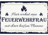 Vianmo Insegna In Legno 12X18 Cm Hier Wohnt Eine Feuerwehrfrau