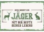 Vianmo Insegna In Legno 12X18 Cm Hier Wohnt Ein JäGer Mit Der Beute